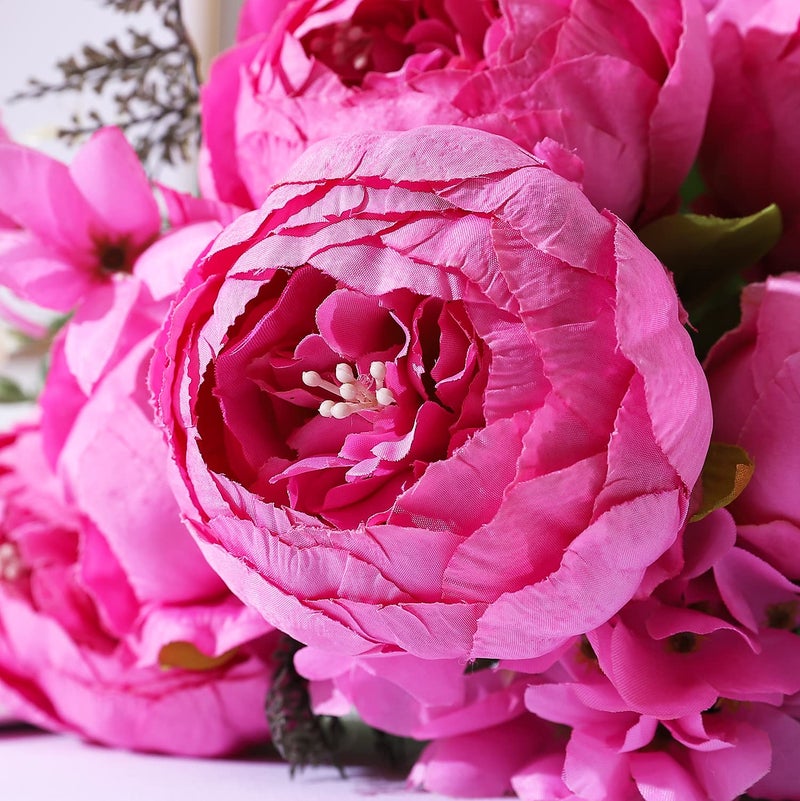 Duovlo Springs Flowers Artificial Silk Peony Bouquets Wedding Home Decoration,Pack of 1 (Spring Peach Pink) - Image 5